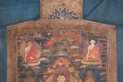 A thangka depicting Bhaisajyaguru, Tibet, 15/16th C.
