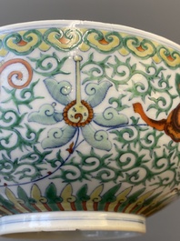 A Chinese doucai 'dragons' bowl, Jiaqing mark, 19th C.