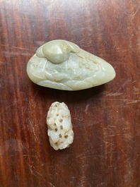Two Chinese jade carvings, Qing