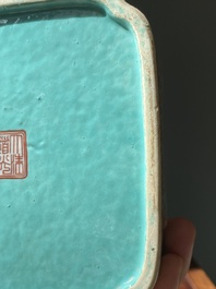 Bol de forme carr&eacute;e en porcelaine de Chine famille rose, marque et &eacute;poque de Daoguang
