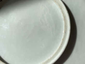 Three Chinese famille rose plates, signed Wang Xiliang 王锡良 and Zeng Fuqing 曾福慶, dated 1936