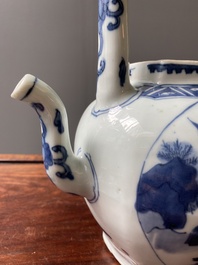 Een Chinese blauw-witte wijnkan met kylins, Transitie periode