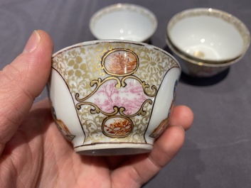 Un service &agrave; th&eacute; de 21 pi&egrave;ces en porcelaine de Chine aux armes de 'Van der Cruyce' pour le march&eacute; belge, Qianlong