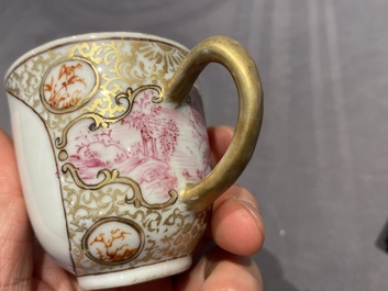 Un service &agrave; th&eacute; de 21 pi&egrave;ces en porcelaine de Chine aux armes de 'Van der Cruyce' pour le march&eacute; belge, Qianlong
