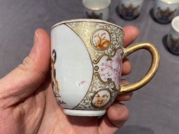 Un service &agrave; th&eacute; de 21 pi&egrave;ces en porcelaine de Chine aux armes de 'Van der Cruyce' pour le march&eacute; belge, Qianlong
