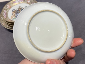 Un service &agrave; th&eacute; de 21 pi&egrave;ces en porcelaine de Chine aux armes de 'Van der Cruyce' pour le march&eacute; belge, Qianlong