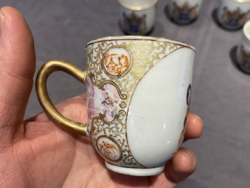 Un service &agrave; th&eacute; de 21 pi&egrave;ces en porcelaine de Chine aux armes de 'Van der Cruyce' pour le march&eacute; belge, Qianlong