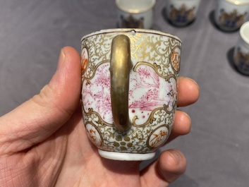 Un service &agrave; th&eacute; de 21 pi&egrave;ces en porcelaine de Chine aux armes de 'Van der Cruyce' pour le march&eacute; belge, Qianlong