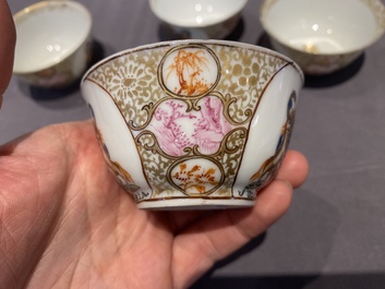 Un service &agrave; th&eacute; de 21 pi&egrave;ces en porcelaine de Chine aux armes de 'Van der Cruyce' pour le march&eacute; belge, Qianlong