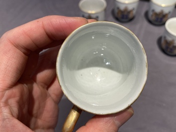 Un service &agrave; th&eacute; de 21 pi&egrave;ces en porcelaine de Chine aux armes de 'Van der Cruyce' pour le march&eacute; belge, Qianlong