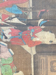 Chinese school, after Su Hanchen (1094-1172): 'The knickknack peddler', ink and colours on silk, 18th C.
