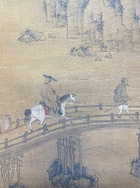 Zhou Chen 周臣 (1460-1535): 'Mountainous landscape', ink on silk