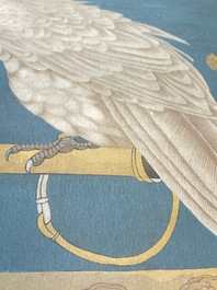 Suiveur de Giuseppe Castiglione 郎世寧 (1688-1766): 'Aigle', encre et couleurs sur papier, dat&eacute; 1747