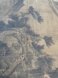Volger van Zhu Derun 朱德潤 (1294-1365): 'Berglandschap', inkt op zijde, gedateerd 1364
