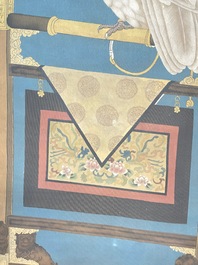 Suiveur de Giuseppe Castiglione 郎世寧 (1688-1766): 'Aigle', encre et couleurs sur papier, dat&eacute; 1747