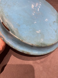 A fine Chinese Canton enamel dish, Qianlong/Jiaqing