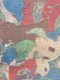 Chinese school, after Su Hanchen (1094-1172): 'The knickknack peddler', ink and colours on silk, 18th C.