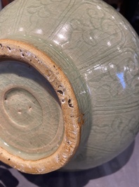 A Chinese Longquan celadon 'yuhuchunping' vase with floral design, Ming