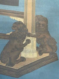 Suiveur de Giuseppe Castiglione 郎世寧 (1688-1766): 'Aigle', encre et couleurs sur papier, dat&eacute; 1747