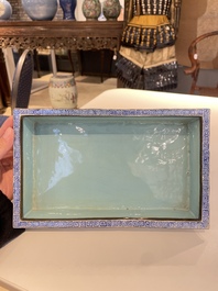 A rectangular Chinese yellow-ground Canton enamel jardini&egrave;re, Yongzheng