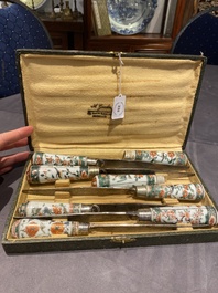 Acht Chinese famille verte mesheften, Kangxi