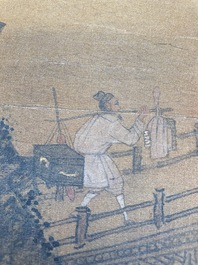 Zhou Chen 周臣 (1460-1535): 'Mountainous landscape', ink on silk