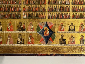 Een groot Russisch 'Feestdagen' icoon, 19e eeuw