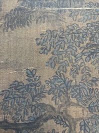 Volger van Zhu Derun 朱德潤 (1294-1365): 'Berglandschap', inkt op zijde, gedateerd 1364