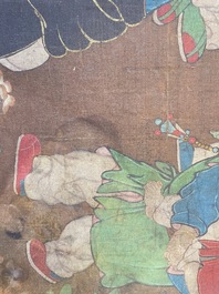 Chinese school, after Su Hanchen (1094-1172): 'The knickknack peddler', ink and colours on silk, 18th C.