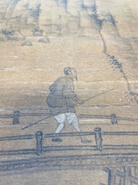 Zhou Chen 周臣 (1460-1535): 'Mountainous landscape', ink on silk