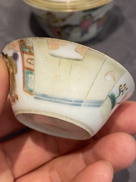A set of seven Chinese famille rose nesting bowls, Daoguang