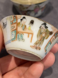 A set of seven Chinese famille rose nesting bowls, Daoguang