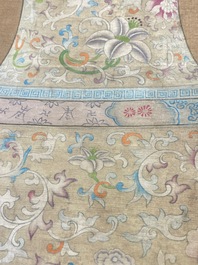 Chinese school: 'Two antiquities', ink and colours on silk, Qianlong seal mark, 19th C.