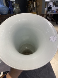A Chinese blue and white 'gu' vase with figurative design, probably Kangxi