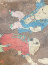 Chinese school, after Su Hanchen (1094-1172): 'The knickknack peddler', ink and colours on silk, 18th C.