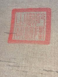 Chinese school: 'Two antiquities', ink and colours on silk, Qianlong seal mark, 19th C.