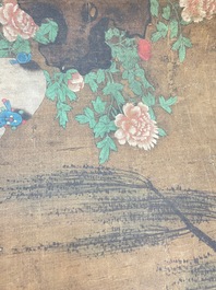 Chinese school, after Su Hanchen (1094-1172): 'The knickknack peddler', ink and colours on silk, 18th C.