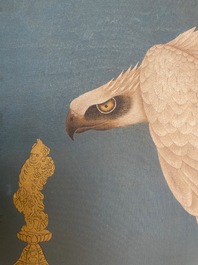 Suiveur de Giuseppe Castiglione 郎世寧 (1688-1766): 'Aigle', encre et couleurs sur papier, dat&eacute; 1747