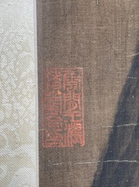 Volger van Zhu Derun 朱德潤 (1294-1365): 'Berglandschap', inkt op zijde, gedateerd 1364