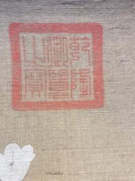 Chinese school: 'Two antiquities', ink and colours on silk, Qianlong seal mark, 19th C.