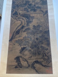 Volger van Zhu Derun 朱德潤 (1294-1365): 'Berglandschap', inkt op zijde, gedateerd 1364