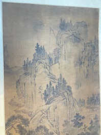 Zhou Chen 周臣 (1460-1535): 'Mountainous landscape', ink on silk