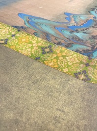 Ecole chinoise: 'Paysage montagneux', encre et couleurs sur soie, Qing