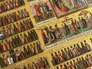 Een groot Russisch 'Feestdagen' icoon, 19e eeuw