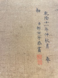 Chinese school: 'Two antiquities', ink and colours on silk, Qianlong seal mark, 19th C.