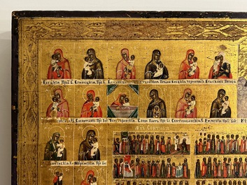 Een groot Russisch 'Feestdagen' icoon, 19e eeuw