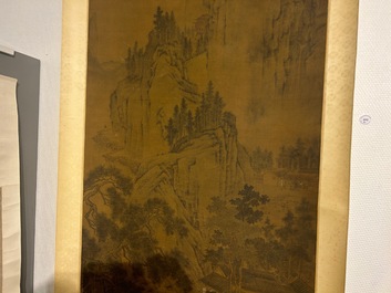 Zhou Chen 周臣 (1460-1535): 'Mountainous landscape', ink on silk