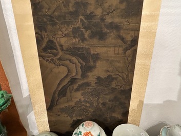 Volger van Zhu Derun 朱德潤 (1294-1365): 'Berglandschap', inkt op zijde, gedateerd 1364