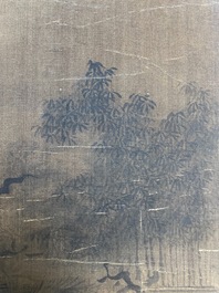 Volger van Zhu Derun 朱德潤 (1294-1365): 'Berglandschap', inkt op zijde, gedateerd 1364