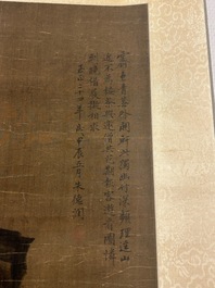 Volger van Zhu Derun 朱德潤 (1294-1365): 'Berglandschap', inkt op zijde, gedateerd 1364